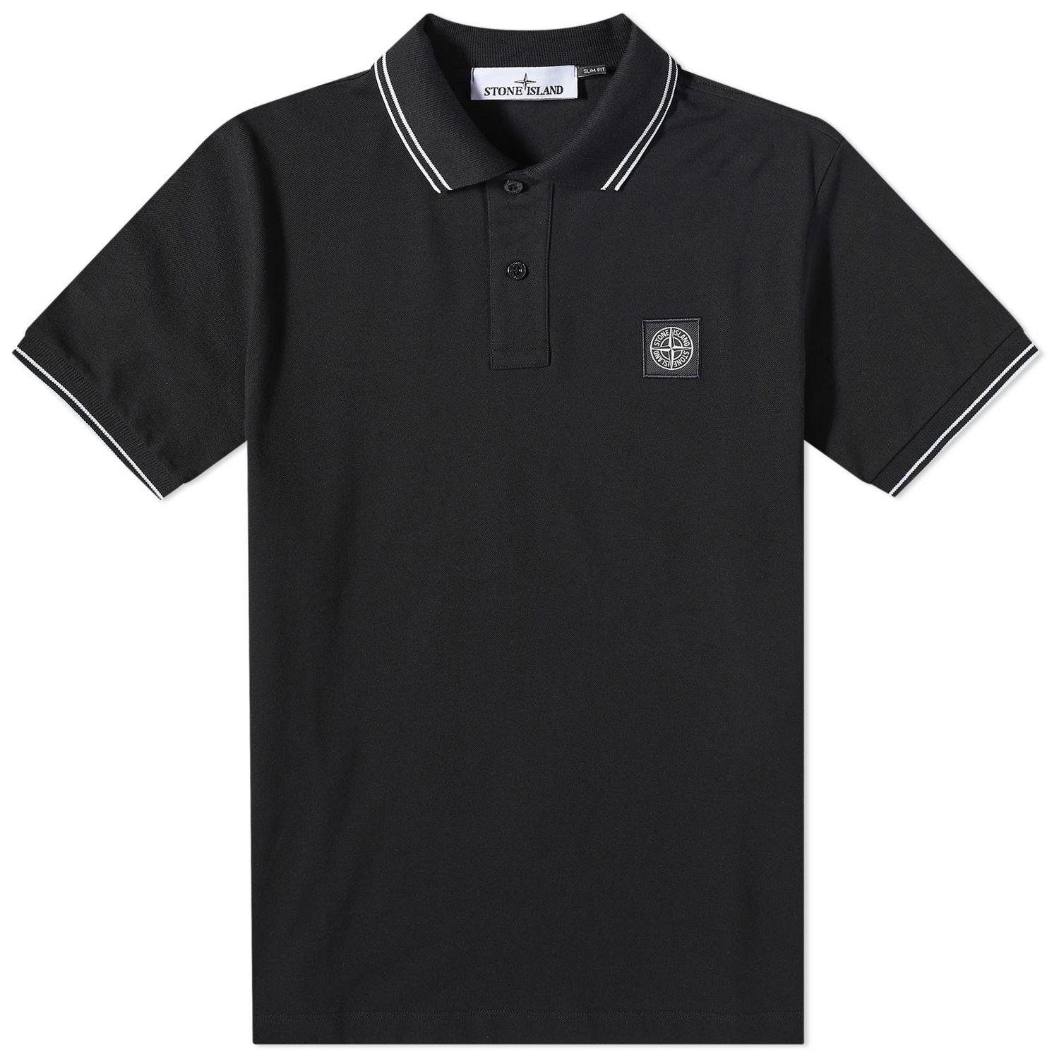 Поло тениска Stone Island Patch Polo Черно | 10152SC18-A0029, 0