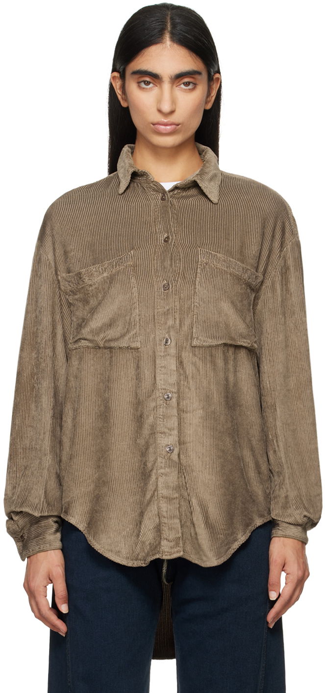 Риза Eckhaus Latta Ridge Shirt Кафяво | 1124-EL-PF24-R -