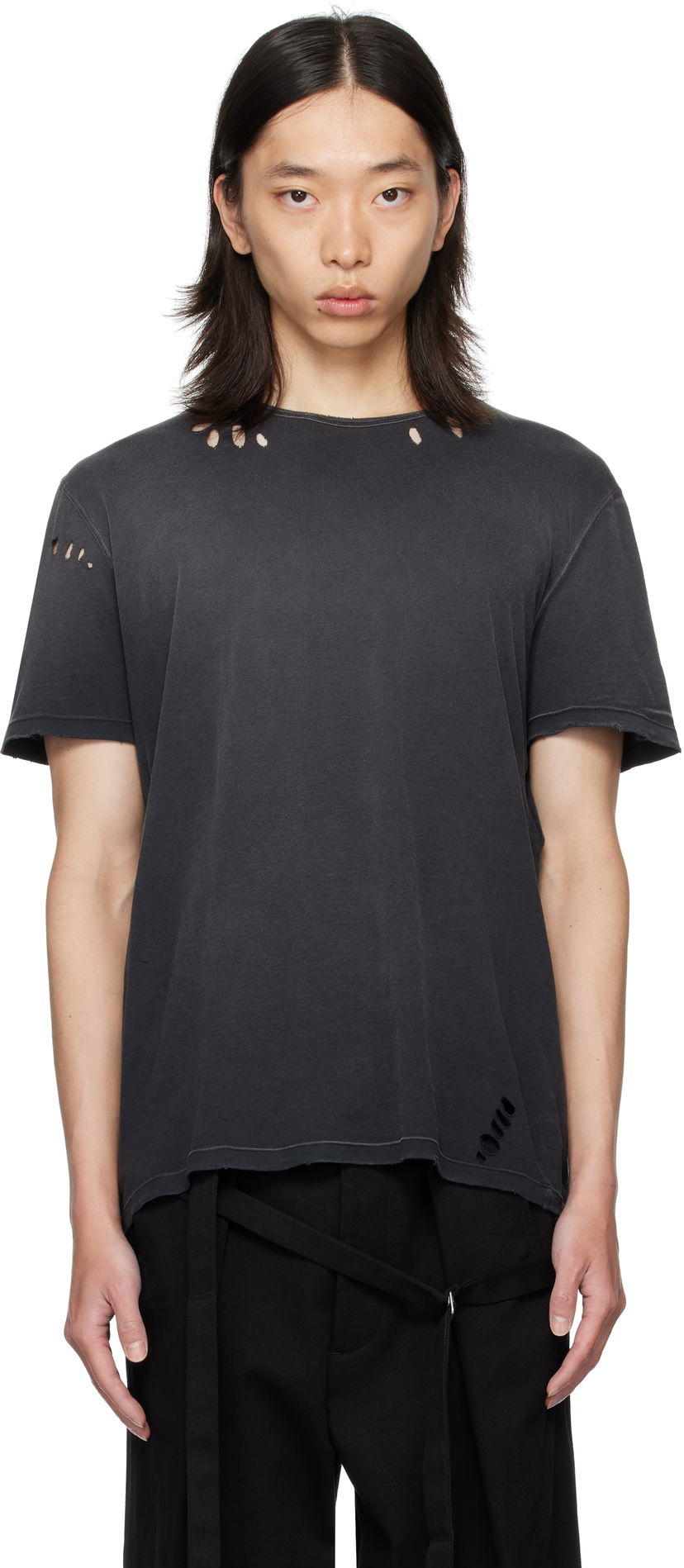 Тениска Ann Demeulemeester Ann Demeulemeester Eternal Eagle Baptist Distressed T-Shirt Черно | B0013414-FA638-098