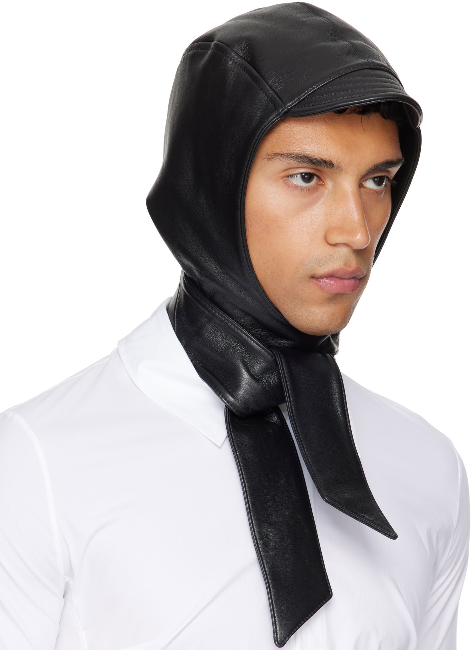 Шапка Jean Paul Gaultier Jean Paul Gaultier Leather Hood Черно | 25/03-U-AC024-L030-00, 1