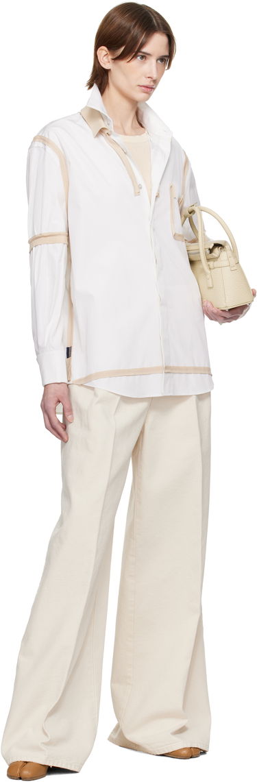 Риза Maison Margiela Maison Margiela Contrast Trim Shirt Бяло | S51DT0018 M35391, 4