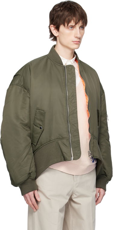 Яке бомбър JW Anderson JW Anderson Oversized Bomber Jacket with Curved Hem Зелено | JK0357-PG1696, 1