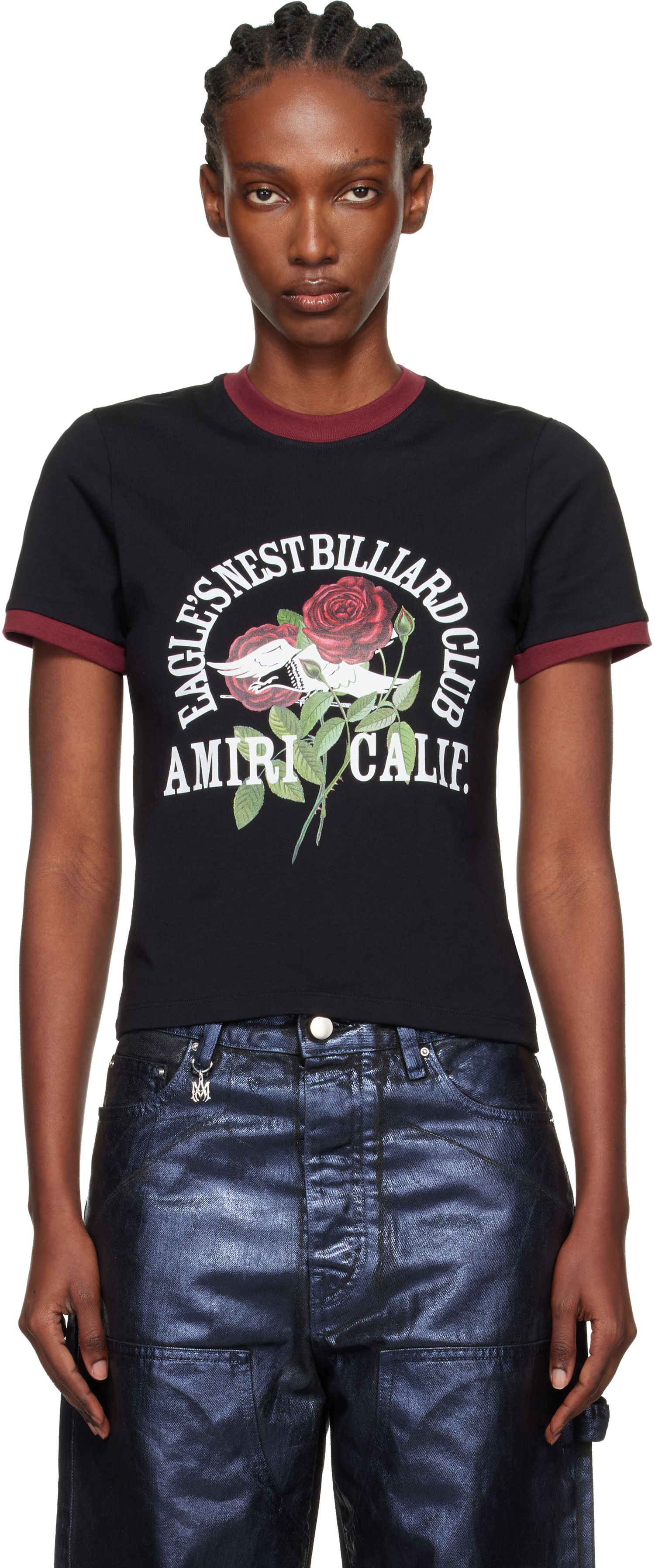 Тениска AMIRI 'Eagle' Ringer T-shirt Черно | AWJYTE1082, 0