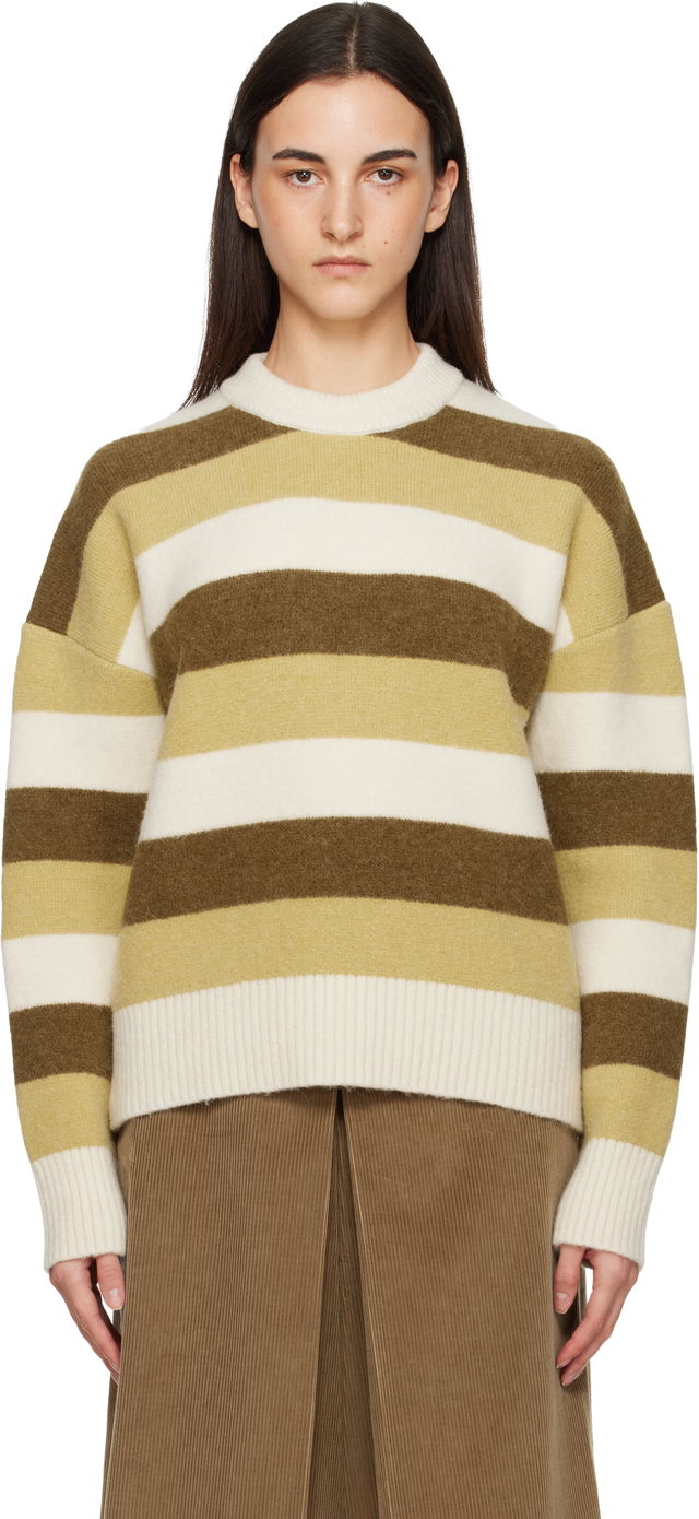 Alpaca Striped Crewneck Sweater