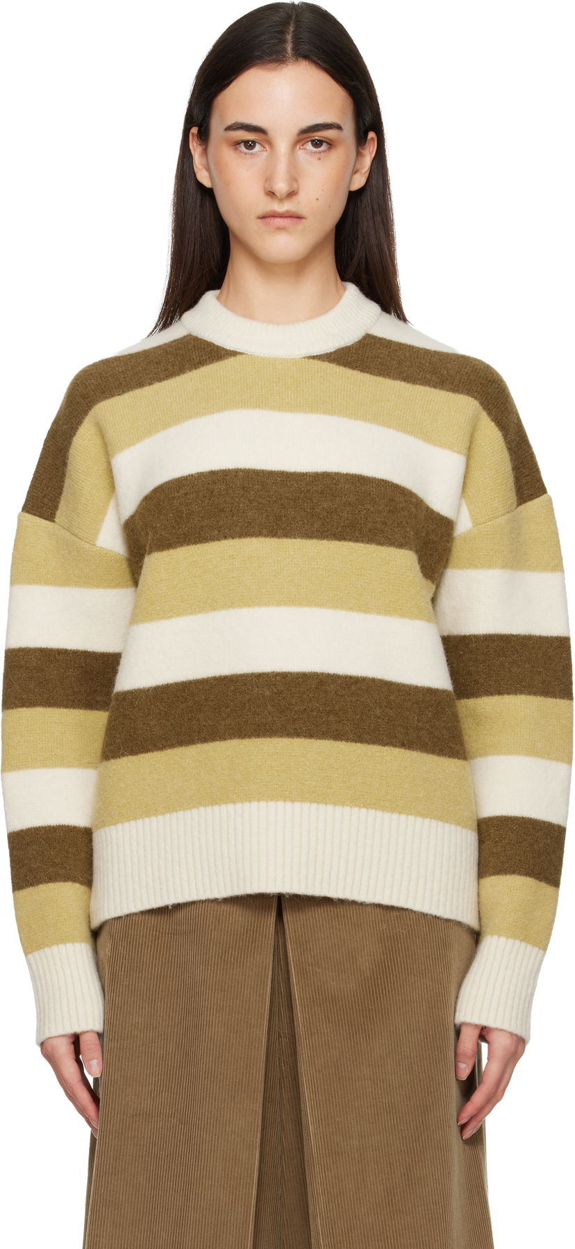 Пуловер AMI Alpaca Striped Crewneck Sweater Многоцветен | H25UKS841.KN0126