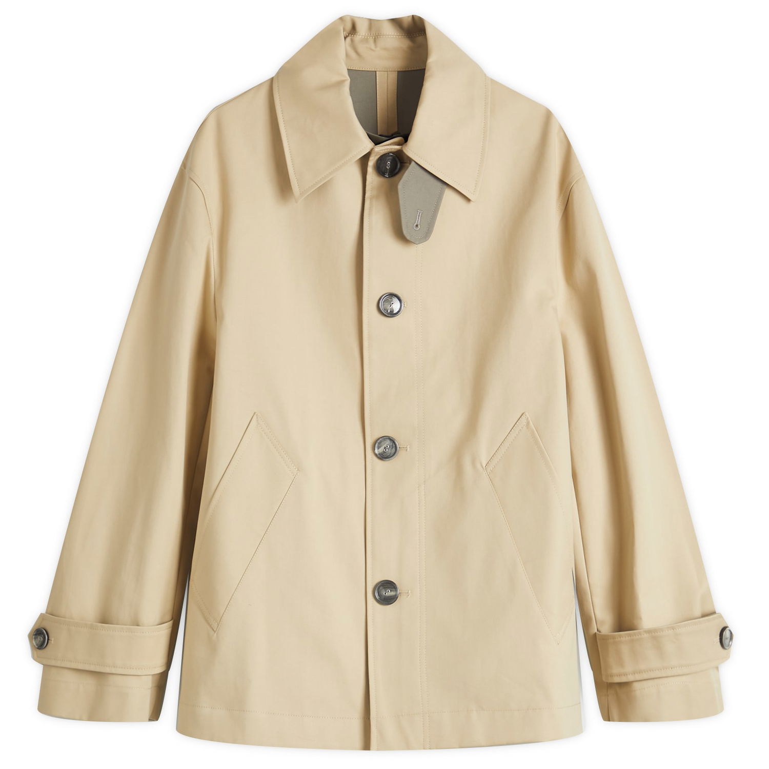 Тренчкот AMI Button Cotton Jacket Бежово | HJK072-CO0081-7251, 1