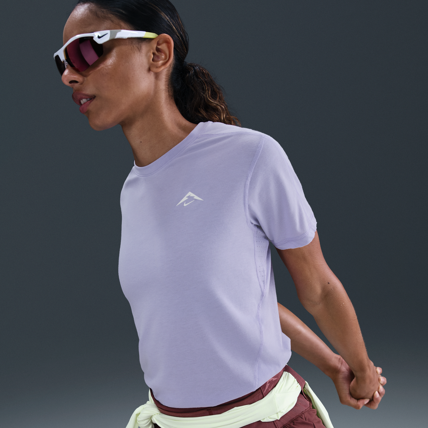 Тениска Nike Dri-FIT Trail Short-Sleeve Running T-Shirt Лилаво | HJ2242-533, 1