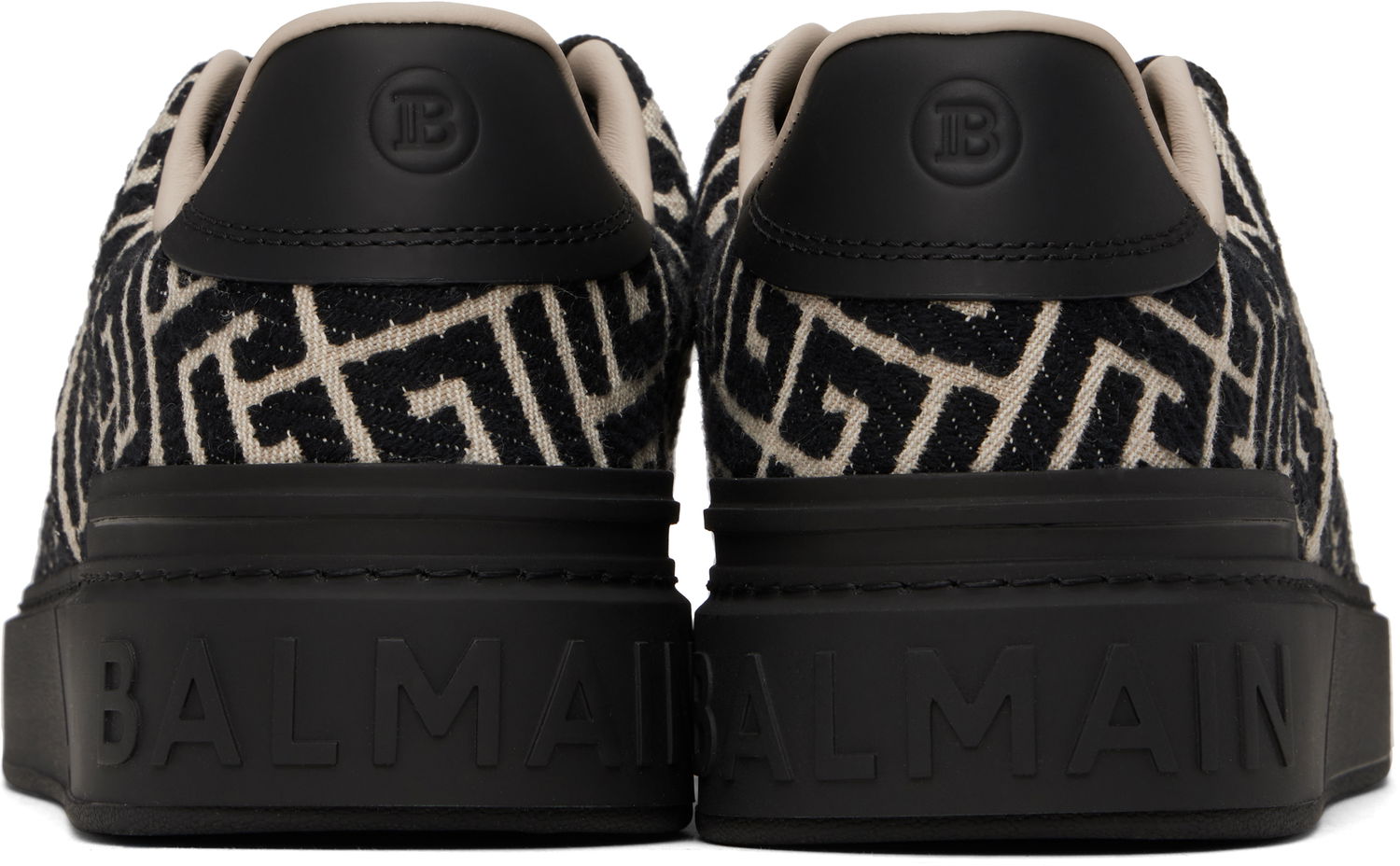 Кецове и обувки Balmain Balmain B-Court Jacquard Monogram Бежово | DM1VI288TJCM, 1