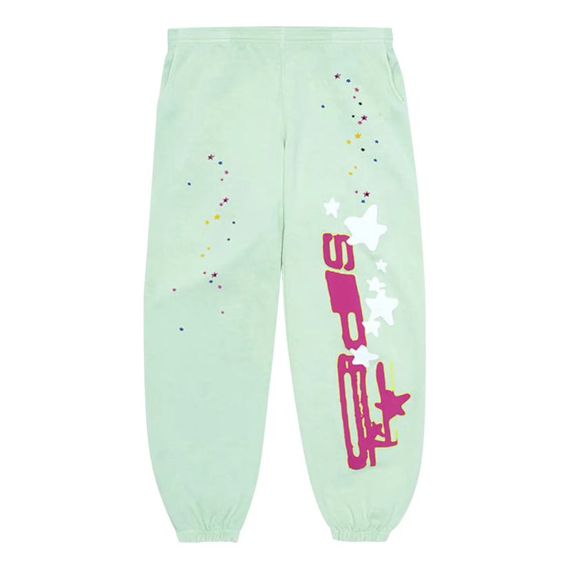 Спортни панталони Sp5der Sp5der Graphic Print Sweatpants Зелено | SP5-LIME-SP