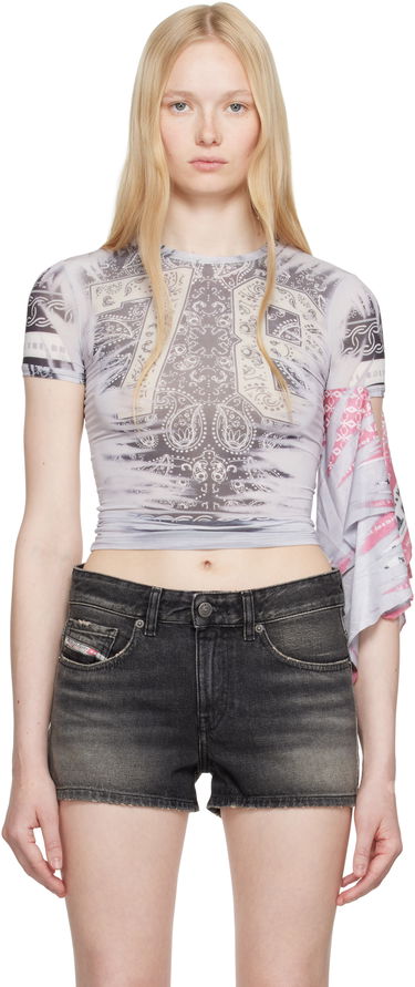 Тениска Diesel Diesel T-Dana Paisley Mesh T-Shirt Сиво | A18211 0KIBH, 0
