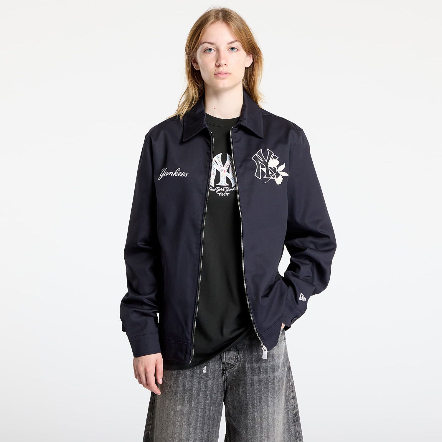 Яке New Era New Era New York Yankees MLB Collared Jacket Тъмно синьо | 60667816, 0