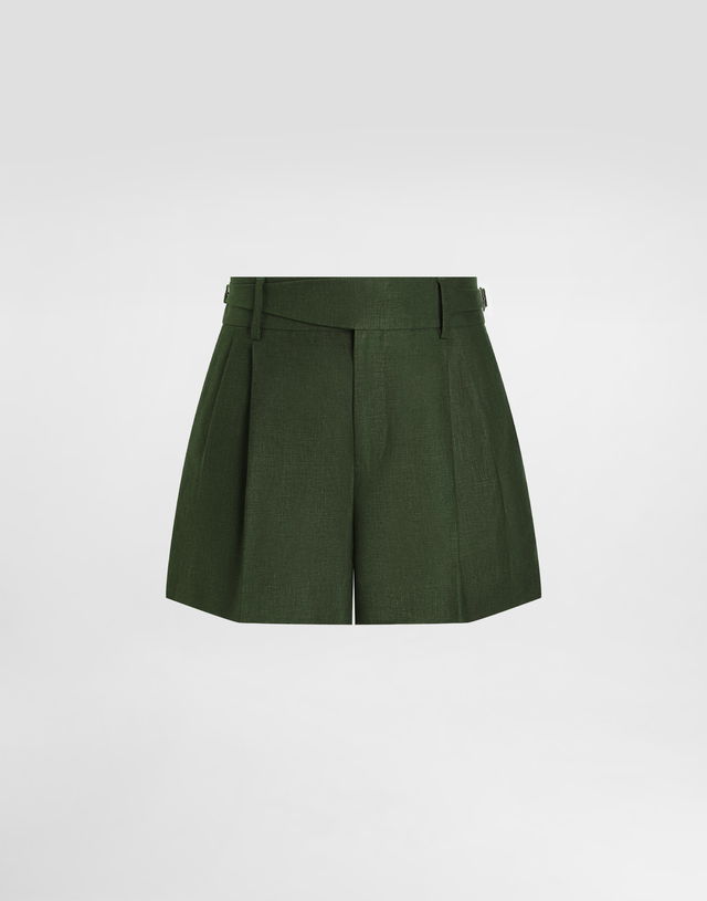 Dolce & Gabbana Linen Shorts with Belt