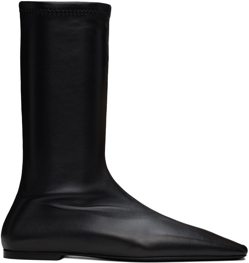 Облекло TOTEME TOTEME 'The Sock' Stretch Leather Boots Черно | 244-WAS0160-LE0089, 0