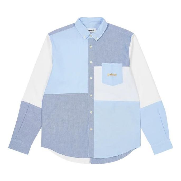 Риза Palace Oxford Patchwork Shirt Синьо | P24SHT034