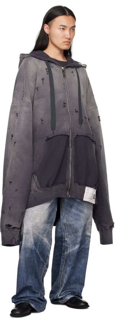 Суитчър Maison MIHARA YASUHIRO Maison MIHARA YASUHIRO Sun Faded Distressed Zip Hoodie Сиво | A14PK531, 3