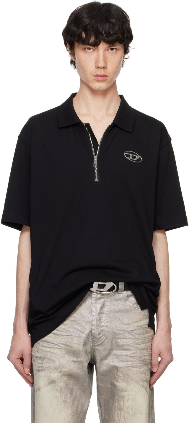 Black Half-Zip Polo