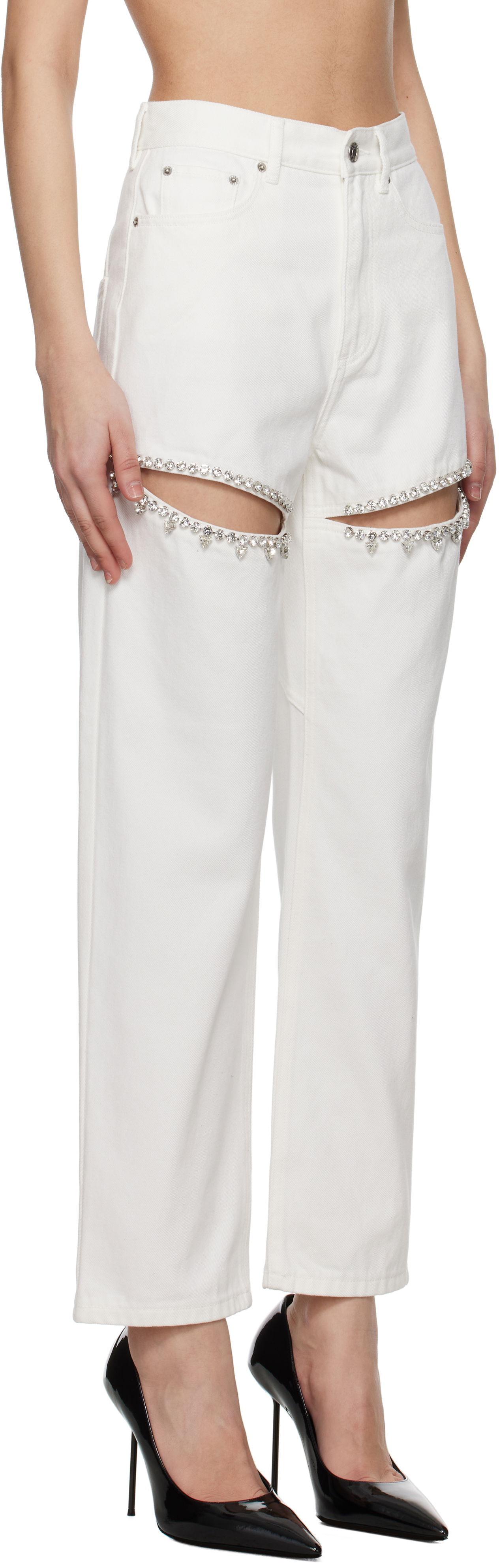 Дънки Area AREA Crystal Slit Jeans Бяло | 0000P01335, 1