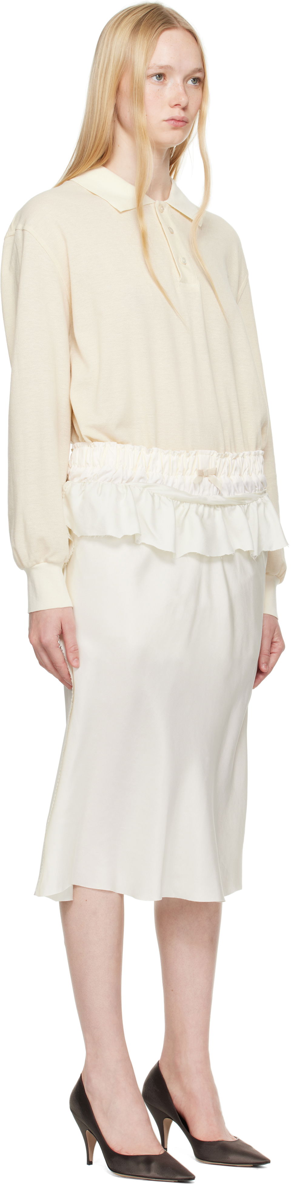 Пола Maison Margiela Maison Margiela Paneled Midi Dress Бяло | S51DD0037 MTJ030, 1