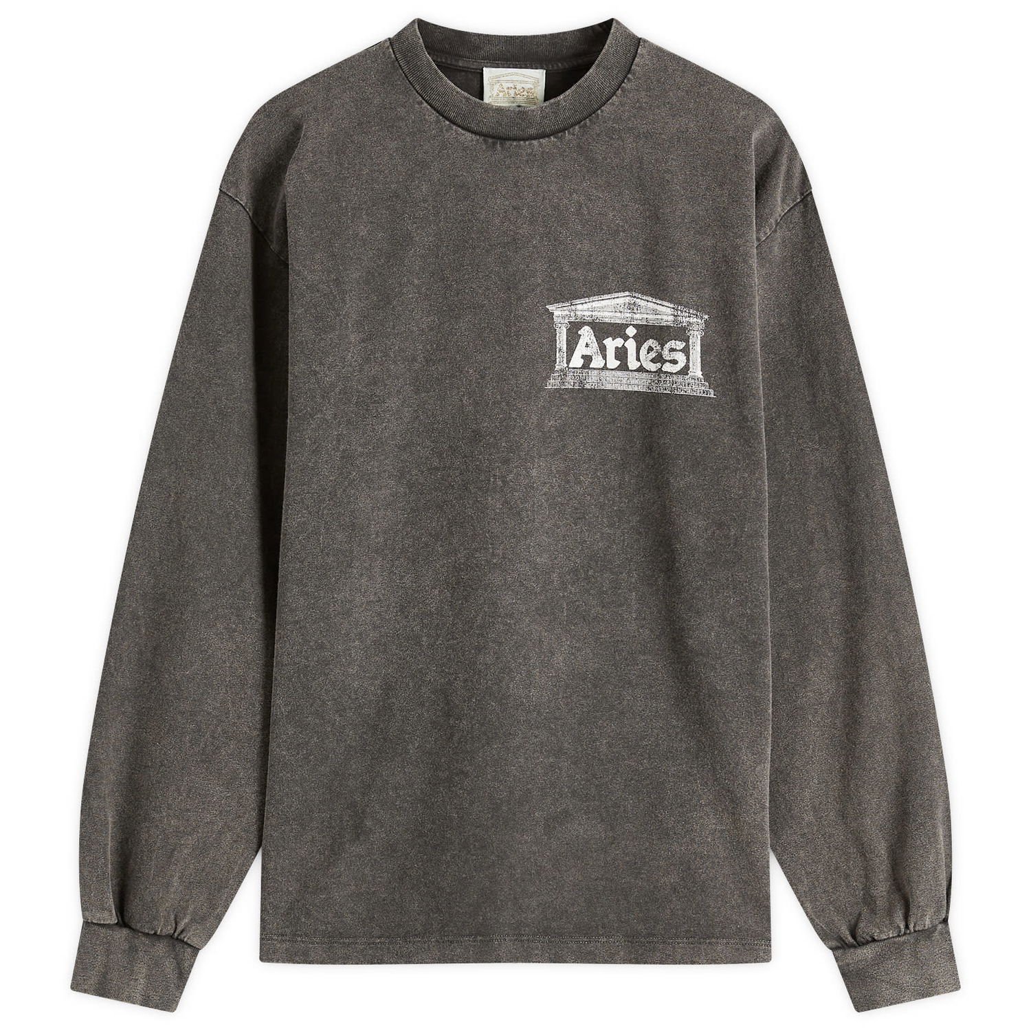 Тениска Aries Aged Ancient Temple Graphic Long Sleeve T-Shirt, Size Large Сиво | AR60141-BLK, 1