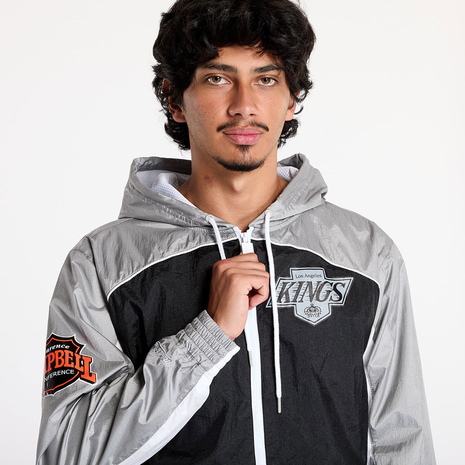 Яке Mitchell & Ness NHL Big Shot Premium Vintage Los Angeles Kings Windbreaker Multi/ White Черно | ZF8070-LAKMTWH, 1