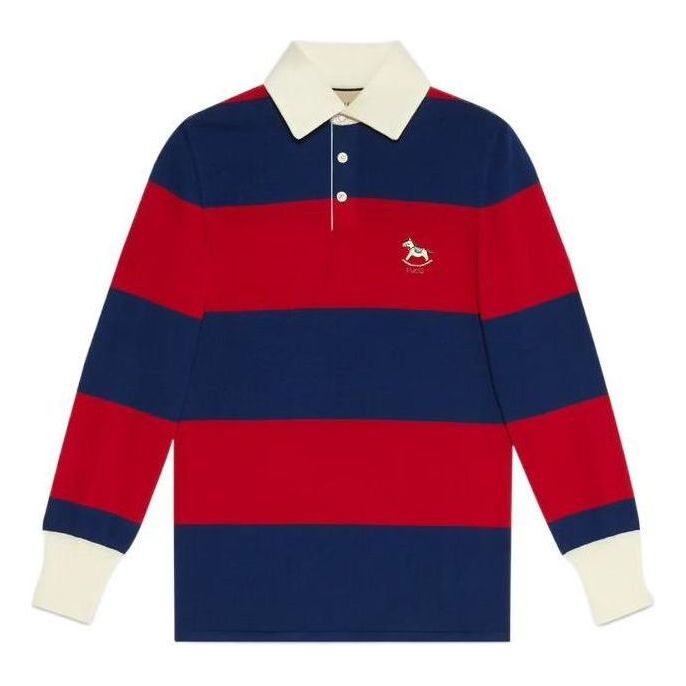 Поло тениска Gucci Striped Wool Polo Червено | 673844-XKB26-4358