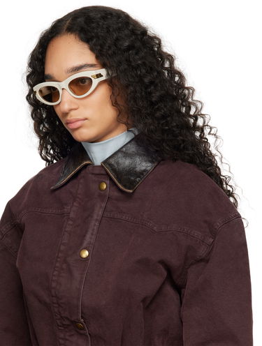Слънчеви очила Bottega Veneta Bold Ribbon Unapologetic Cat-Eye Sunglasses Бяло | BV1189S-007, 3
