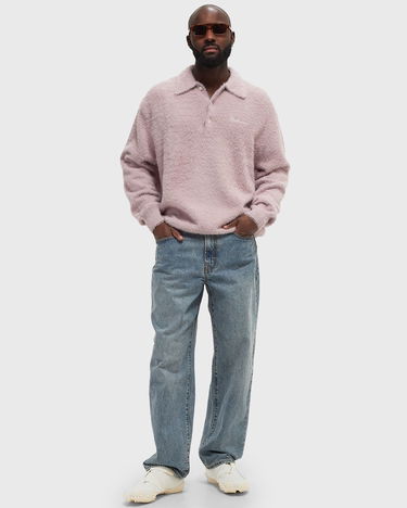 Поло тениска thisisneverthat Shaggy Knit Polo Розово | TN243KKNPK08PNK, 1