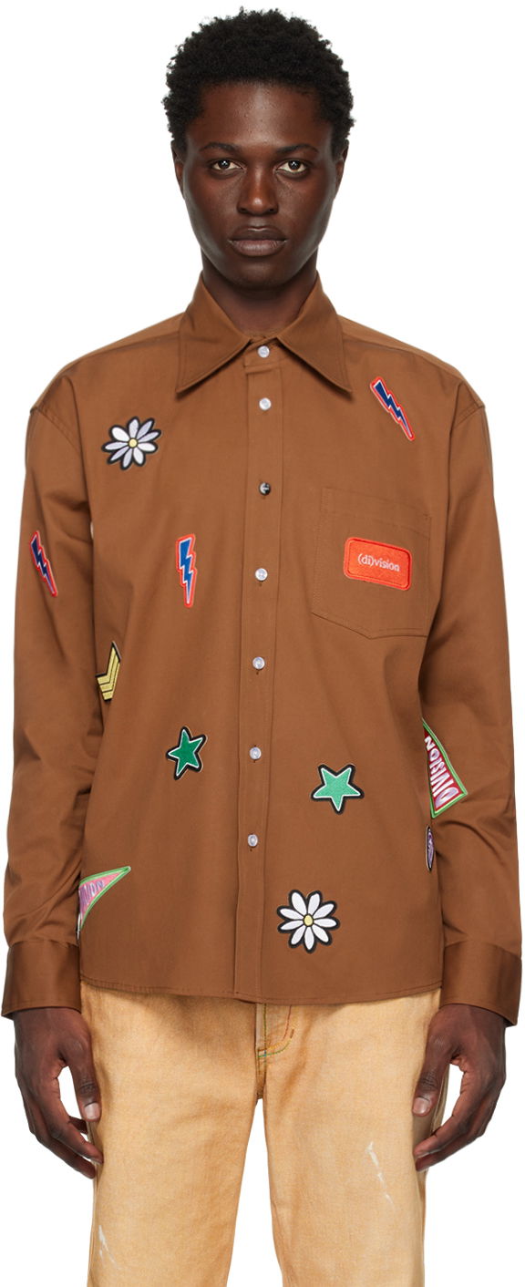 Риза (di)vision Brown Patchwork Shirt Кафяво | 46SS23, 0