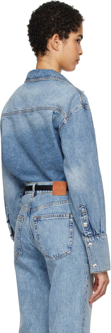 Колани Anine Bing Dante Denim Button-Up Shirt Черно | A-07-10239-WHD1, 2