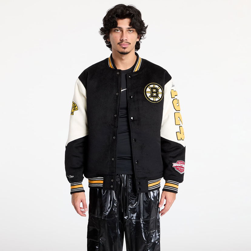 Яке бомбър Mitchell & Ness Team History Varsity Jacket Черно | JK8080-BBNBLCK