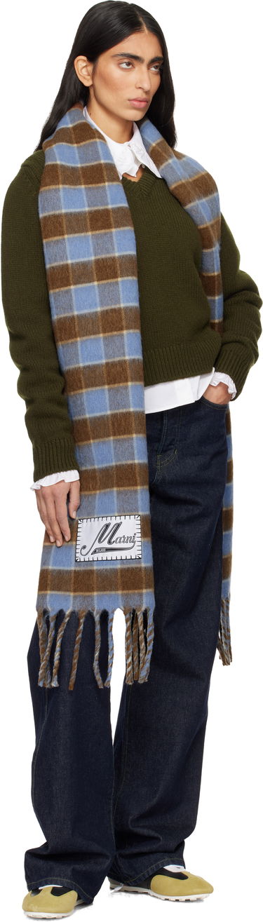 Шал Marni Double Check Logo Wool Mohair Scarf Многоцветен | SCMC0140Y0 UAW052, 4