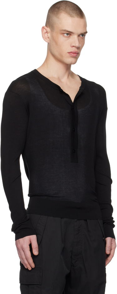 Тениска Tom Ford Tom Ford Four-Button Henley Черно | KYL023-YMS081F24, 1