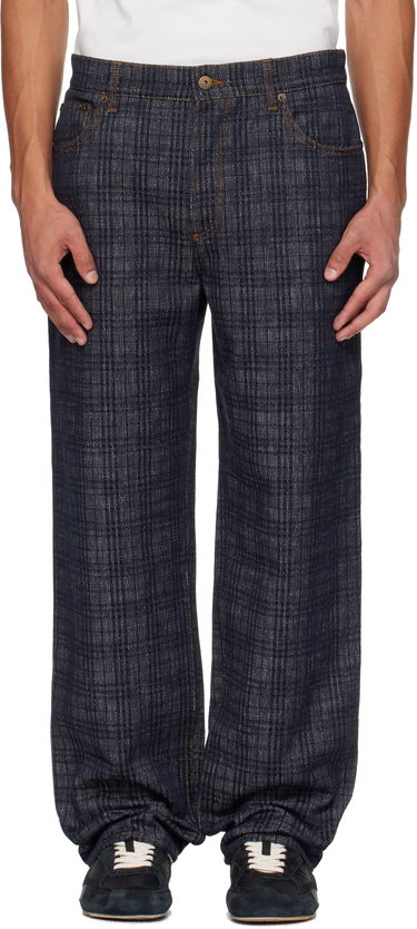 Дънки Burberry Burberry Loose Check Jeans Синьо | 8110647, 0