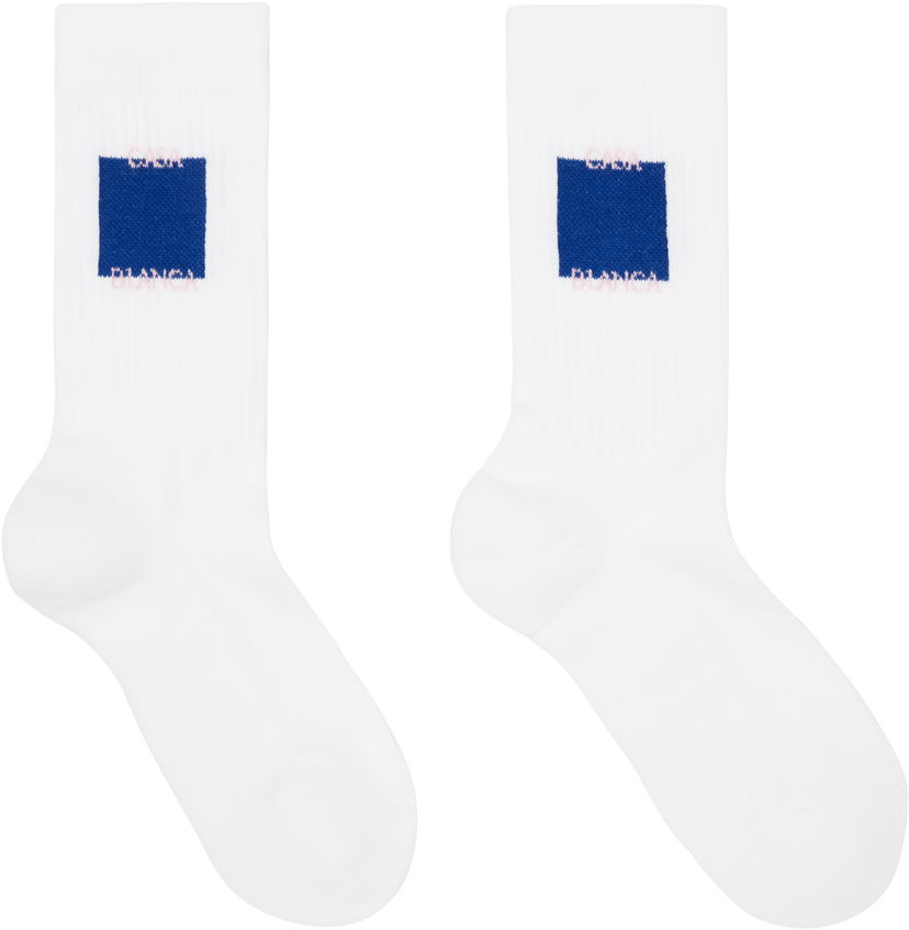 Чорапи Casablanca Logo Socks White Бяло | APS25-ACC-010-06