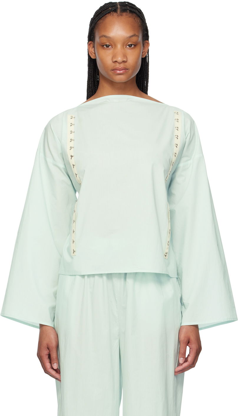 Тениска Baserange Long Sleeve Blouse With Wide Neckline Зелено | TOVI-CO-SU24