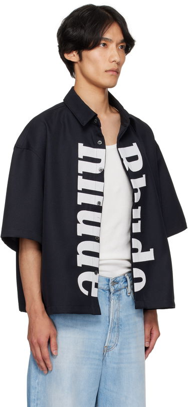 Риза Rhude Rhude Center Logo Button-Up Shirt Черно | RHPF25SR01731, 1
