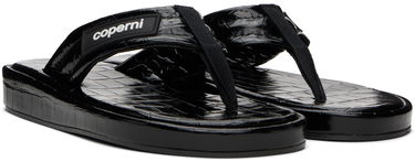 Кецове и обувки Coperni Embossed Logo Thong Platform Sandals Черно | COPSH37838, 3
