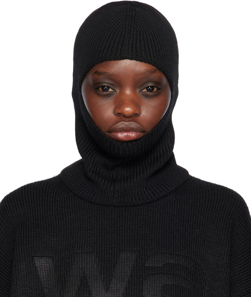 Шапка Alexander Wang Logo Compact Deboss Balaclava Черно | 4KC4239056