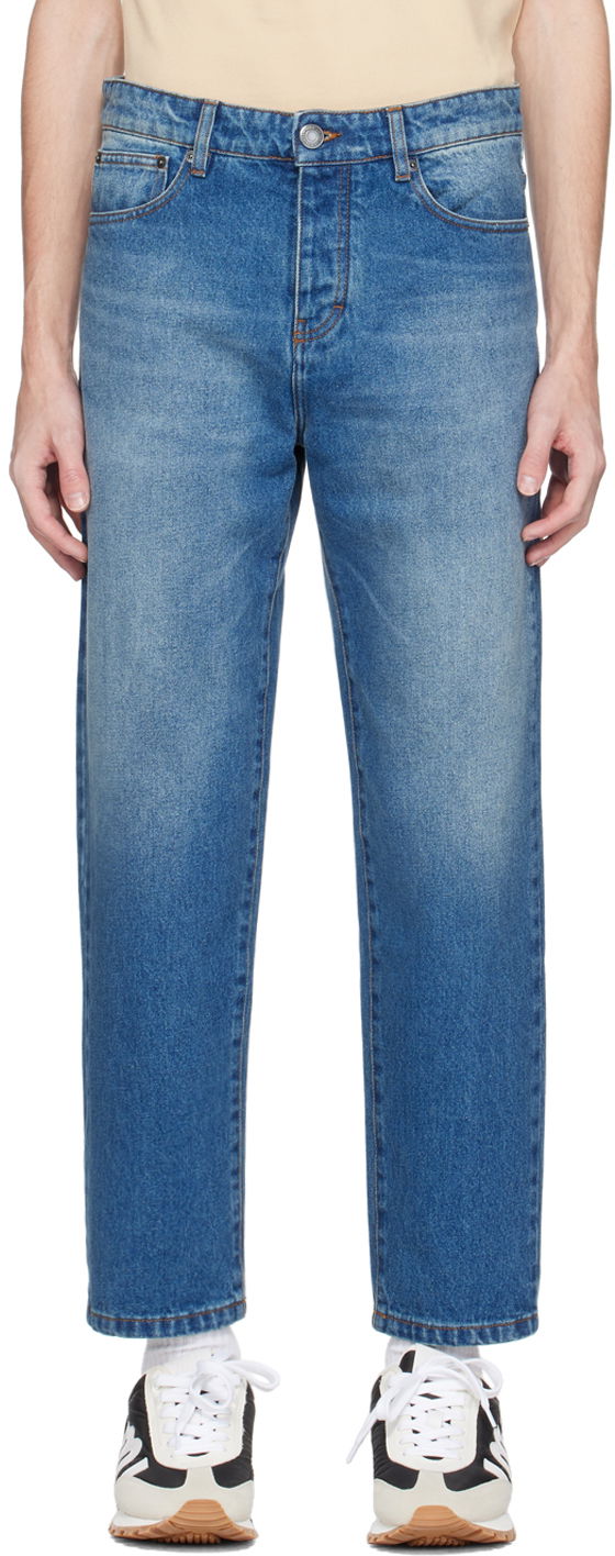 Дънки AMI Tapered Jeans Синьо | HTR103.DE0001, 0