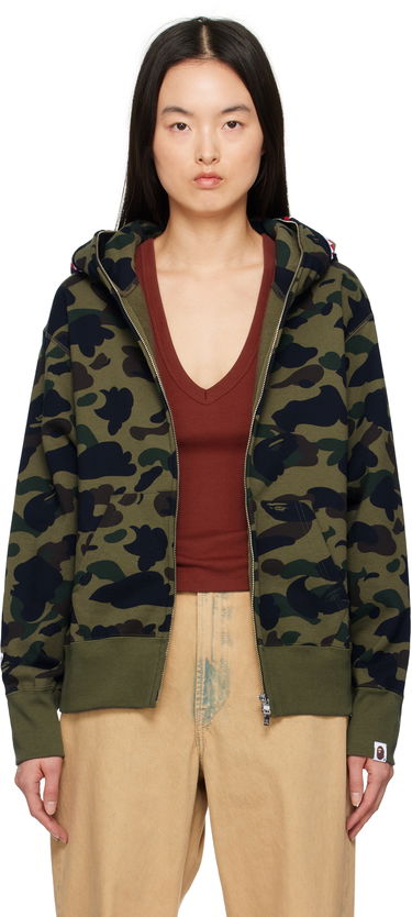 Суитчър BAPE A Bathing Ape ABC Camo Shark Full Zip Hoodie Зелено | 001ZPK802006L, 0