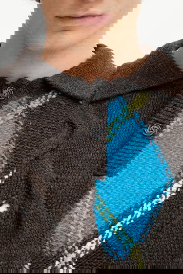 Пуловер Andersson Bell Andersson Bell Argyle Fisherman Polo Sweater Кафяво | atb1346m, 4