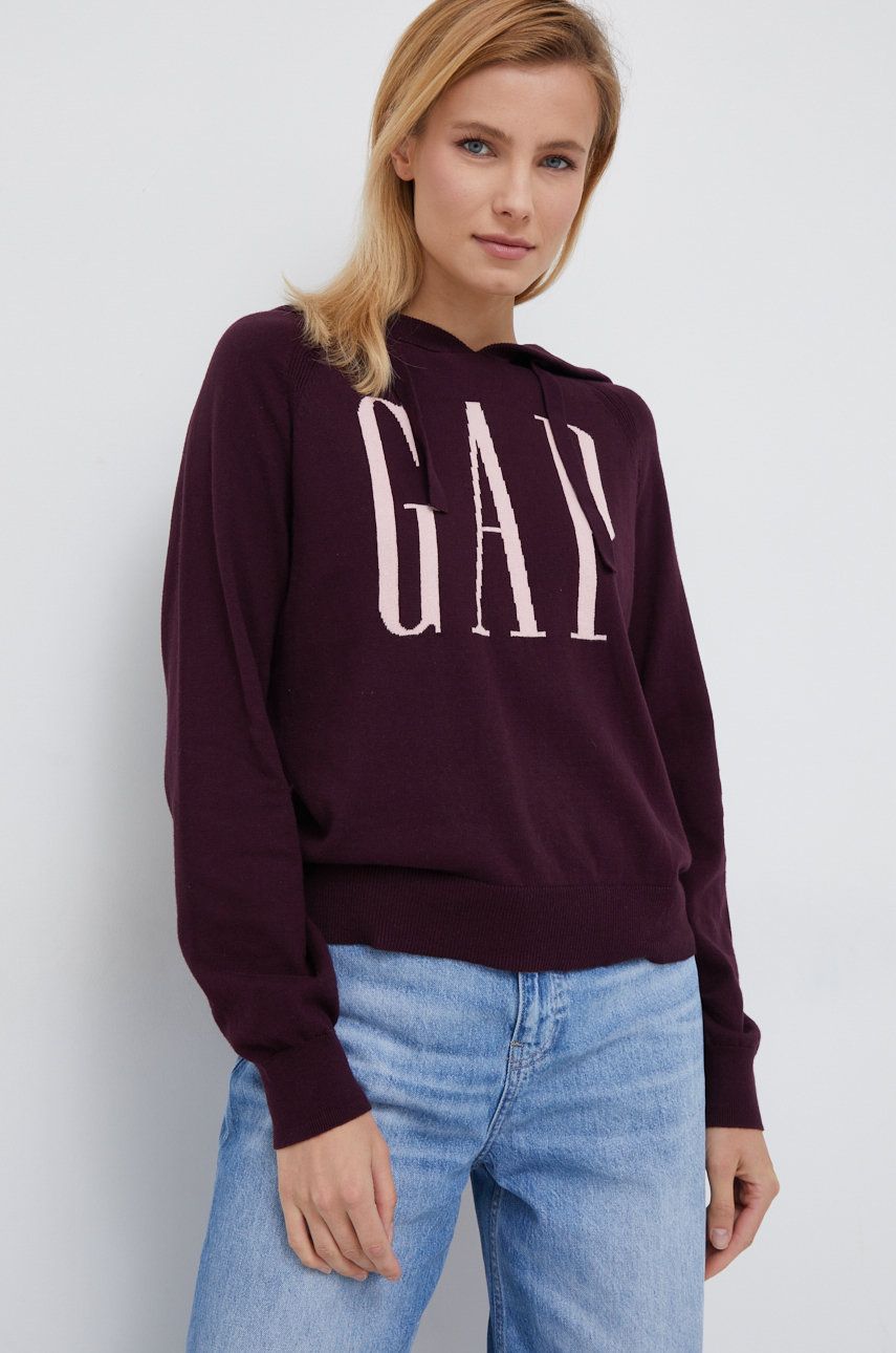 Суитчър GAP GAP Logo Hoodie Бургунди | 407037.00RICHPLUM, 0