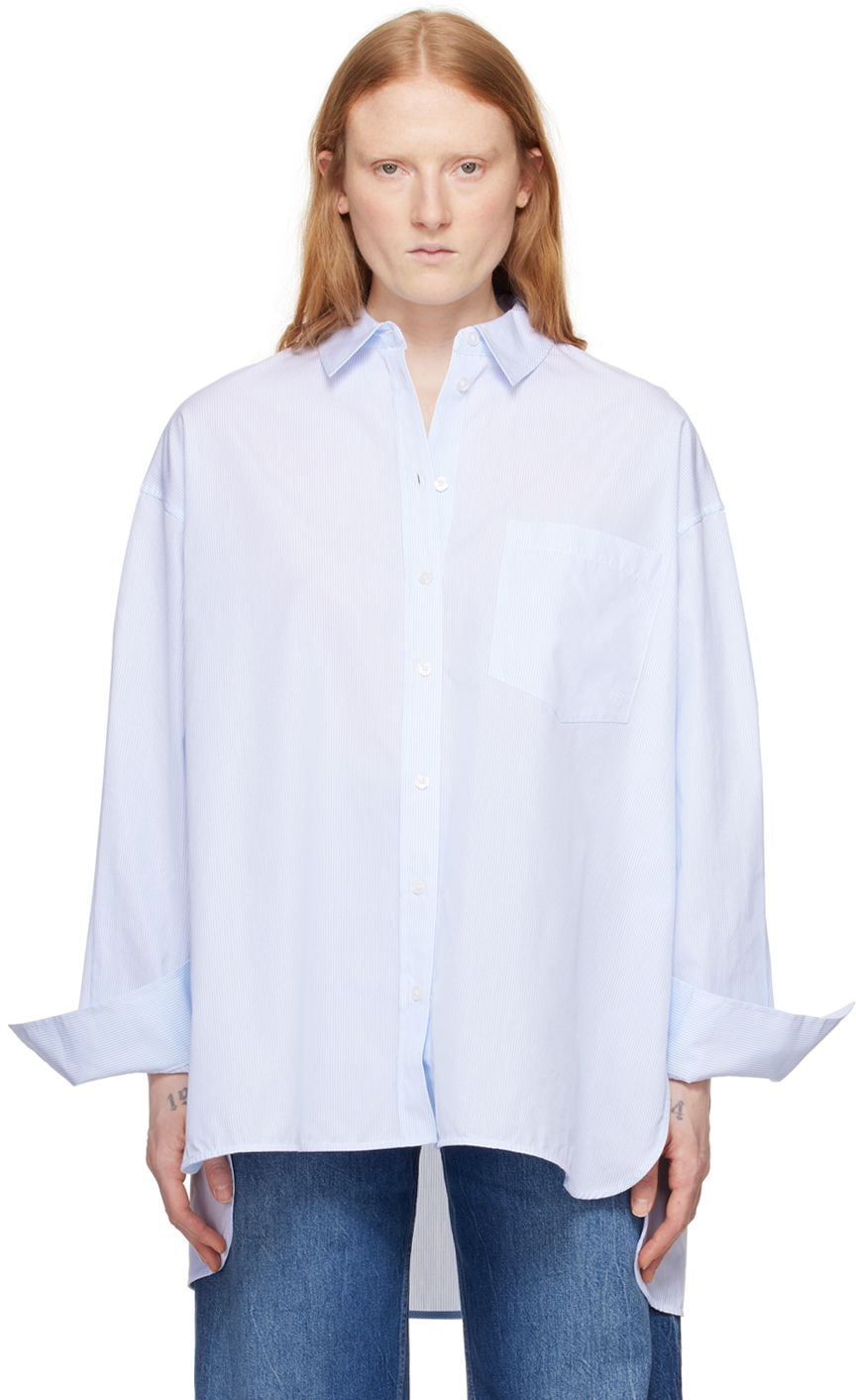 Риза Anine Bing Oversized Striped Shirt Синьо | A-07-5830-434, 0