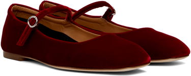 Облекло Aeyde Aeyde Uma Velvet Mary-Jane Ballerina Flats Червено | A11-FL-RAZS08FL-223-406-004, 3