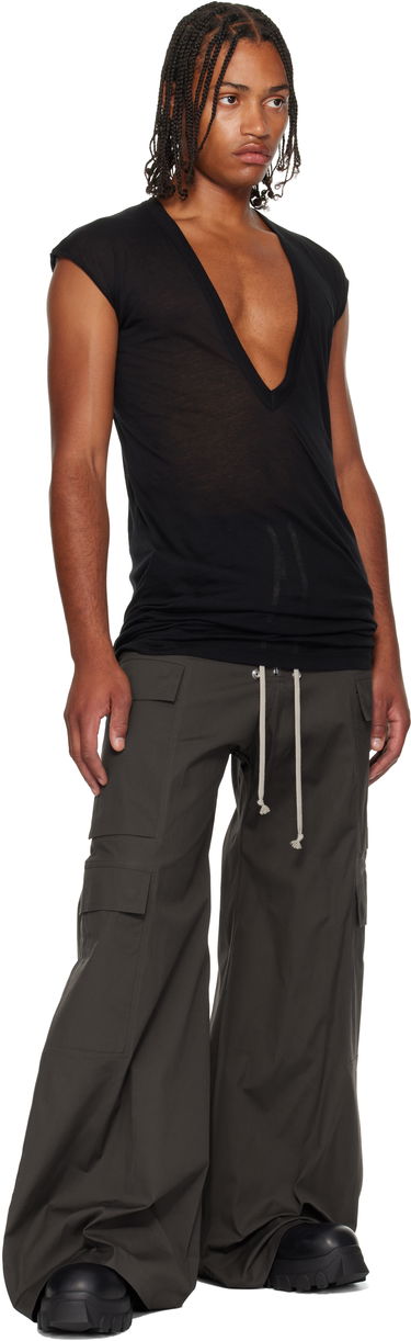 Тениска Rick Owens Rick Owens Concordians Dylan Deep V-Neck T-Shirt Черно | RU02E1157 UC, 3