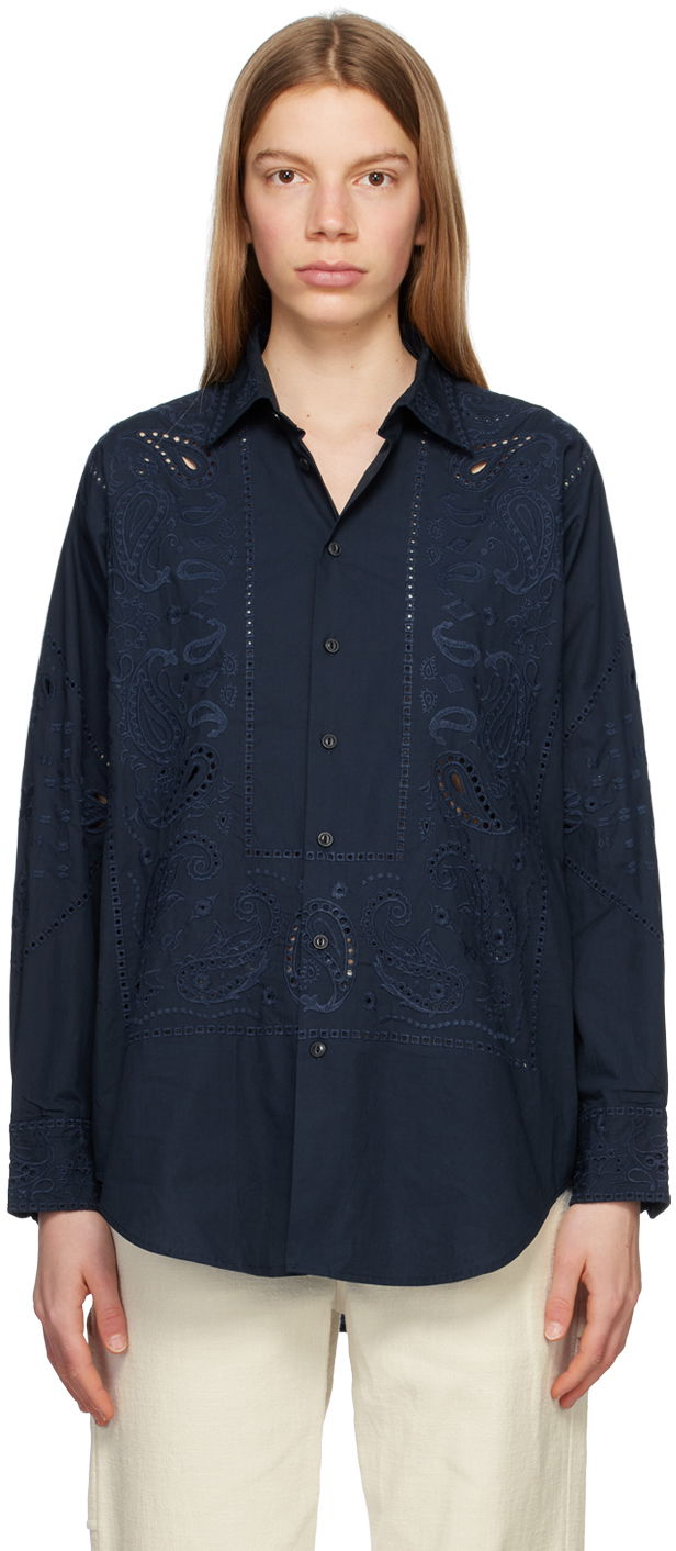Риза rag & bone rag & bone Vivian Embroidered Shirt Тъмно синьо | WAW23PA0139Q13, 0
