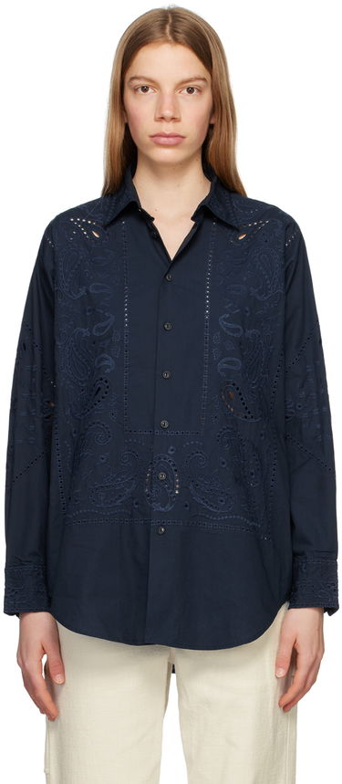 Риза rag & bone rag & bone Vivian Embroidered Shirt Тъмно синьо | WAW23PA0139Q13, 0