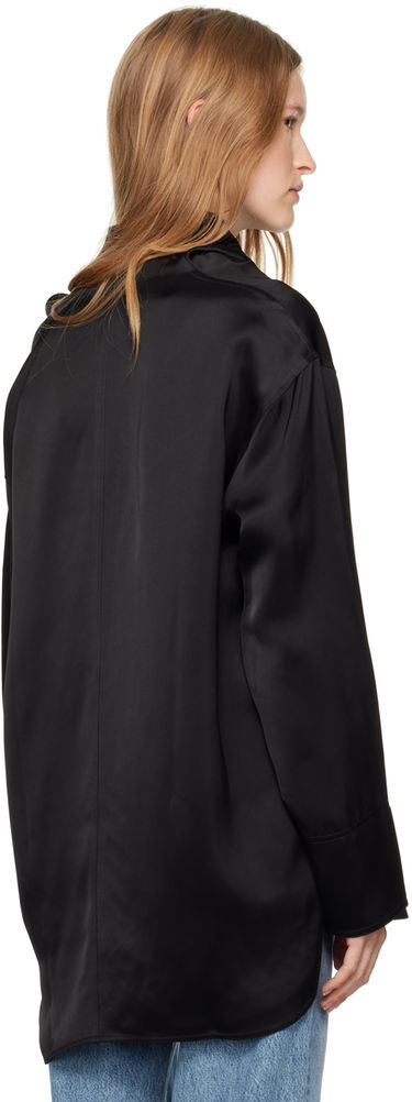 Риза TOTEME Funnel Neck Satin Blouse Черно | 244-WRT0371-FB0208, 2