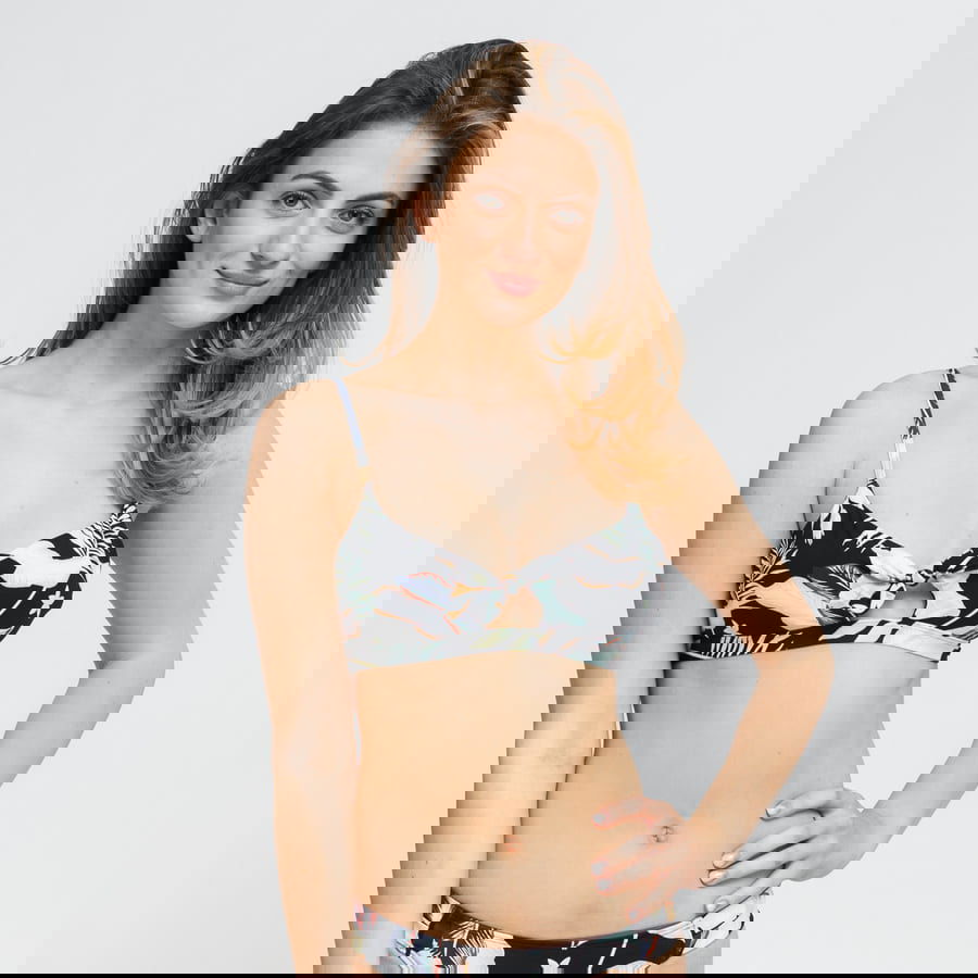 Printed Beach Classics Athletic Bikini Top, 0