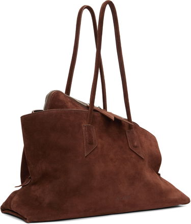 Дамска чанта The Attico The Attico 'La Passeggiata' Top Handle Suede Bag Кафяво | 250WAH00054 LBT007AA, 4
